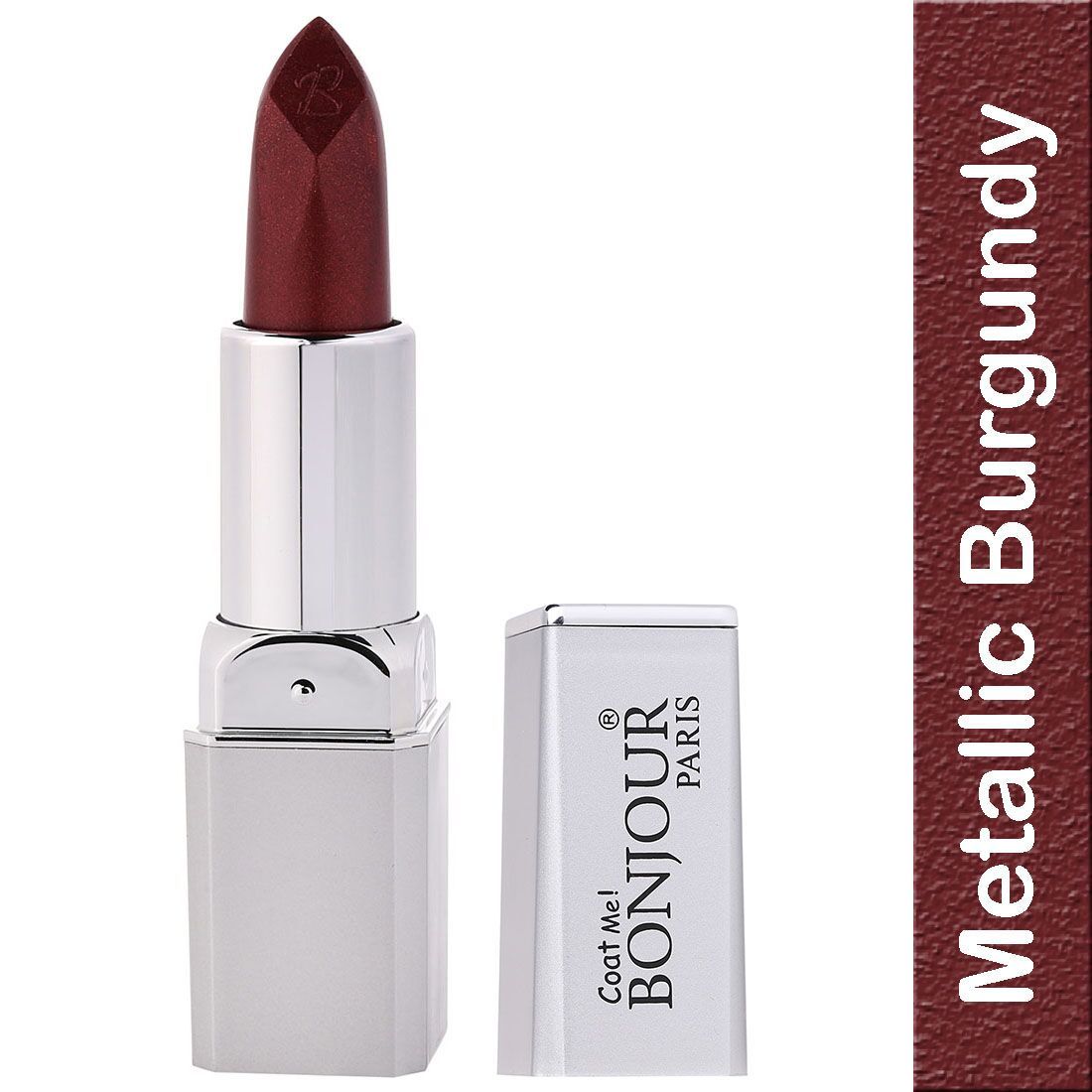Buy Bonjour Paris Metallic Shine Lipstick (Metallic Burgundy) (4.2 g) - Purplle