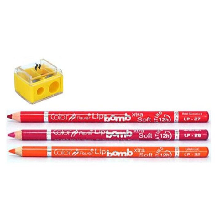 Buy Color Fever Lip Liner Budget Pack - Red/Raspberry/Orange - Sharpener (5.7 g) - Purplle