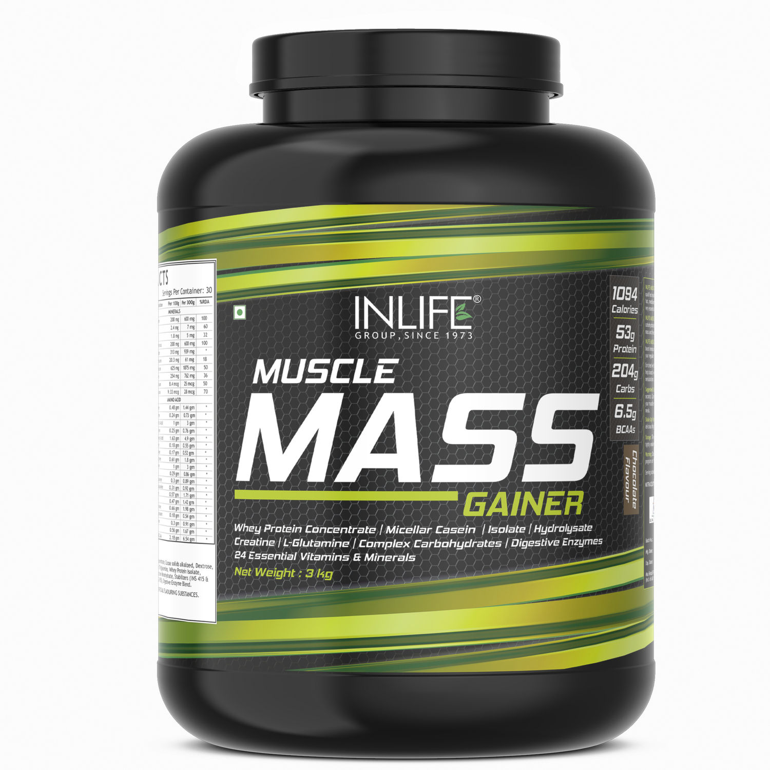 Buy InLife Muscle Mass Gainer with Whey Protein Powder Bodybuilding Supplement ( 3 kG,Chocolate Flavor ) - Purplle