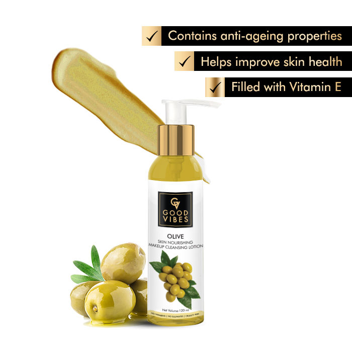 Buy Good Vibes Skin Nourishing Makeup Cleansing Lotion - Olive (120 ml) - Purplle
