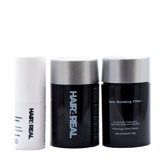 Buy Hair4Real Black Hair Loss Concealer Fibers (12 g x 2) with Locking Spray - Purplle