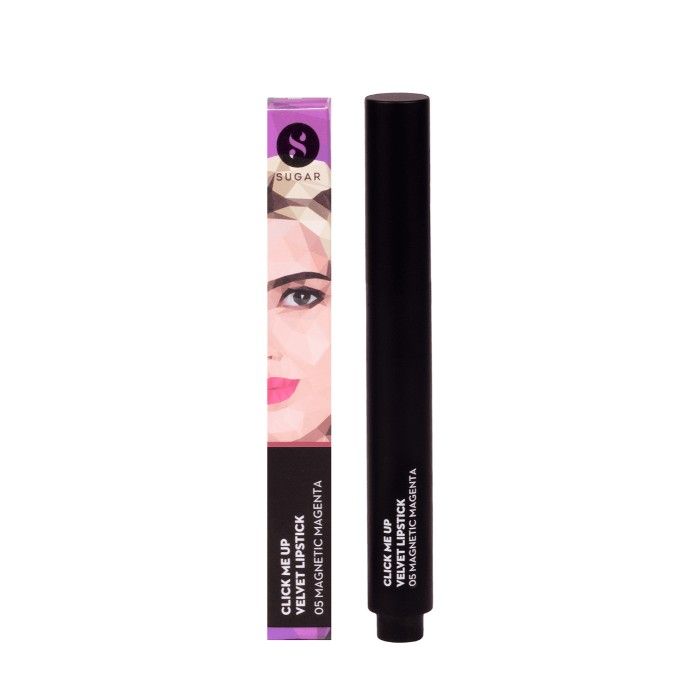 Buy SUGAR Cosmetics Click Me Up Velvet Lipstick - 05 Magnetic Magenta (Deep Fuchsia Pink) - Purplle