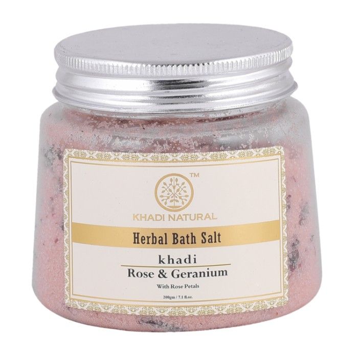 Buy Khadi Natural Ayurvedic Rose Geranium With Rose Petals Bath Salt (200 g) - Purplle