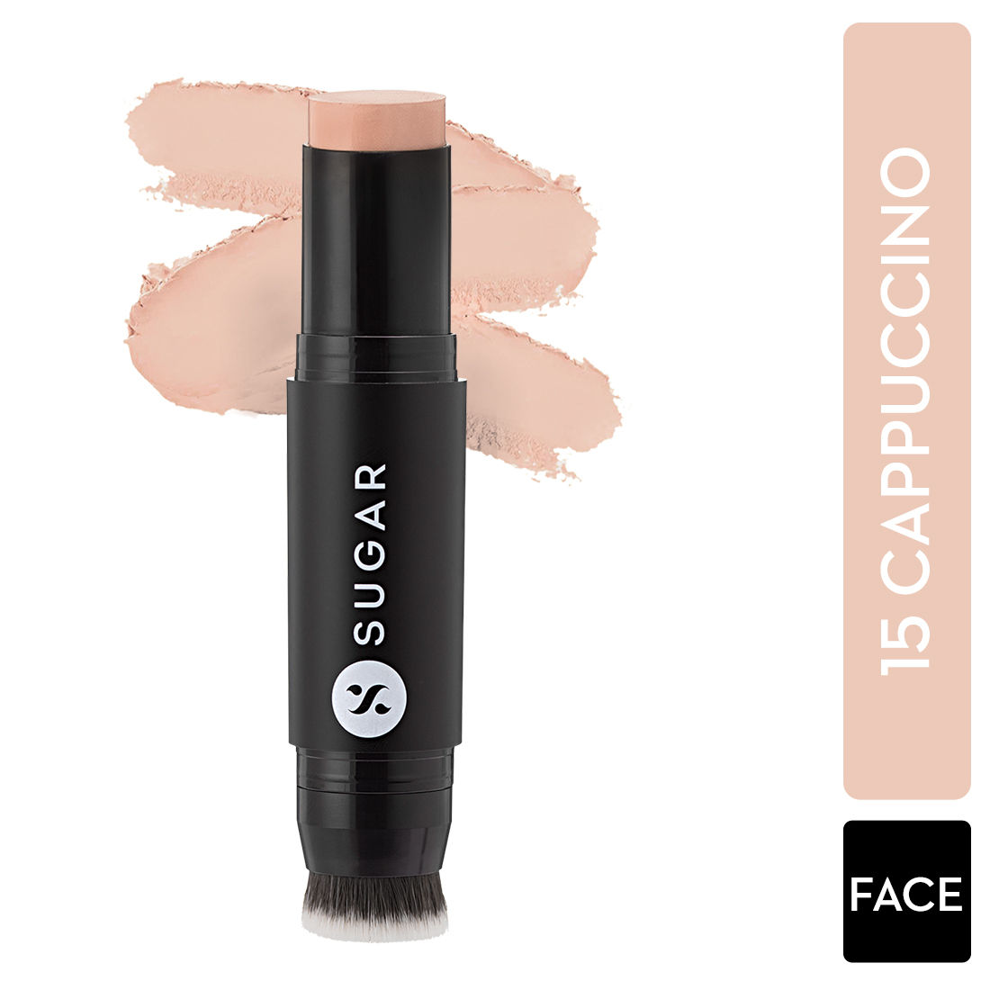 Buy SUGAR Cosmetics - Ace Of Face - Foundation Stick - 15 Cappuccino (Light Foundation with Cool Undertone) - Waterproof, Full Coverage Foundation for Women with Inbuilt Brush - Purplle