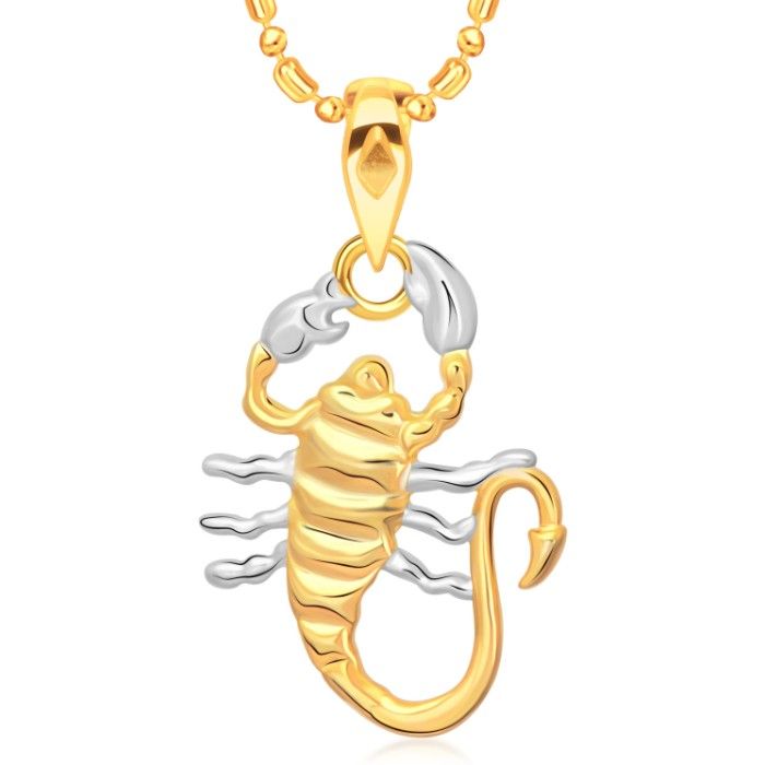 Buy Srikara Alloy Gold & Rhodium Plated CZ/AD Scorpion Fashion Jewelry Pendant Chain - SKP2178G - Purplle