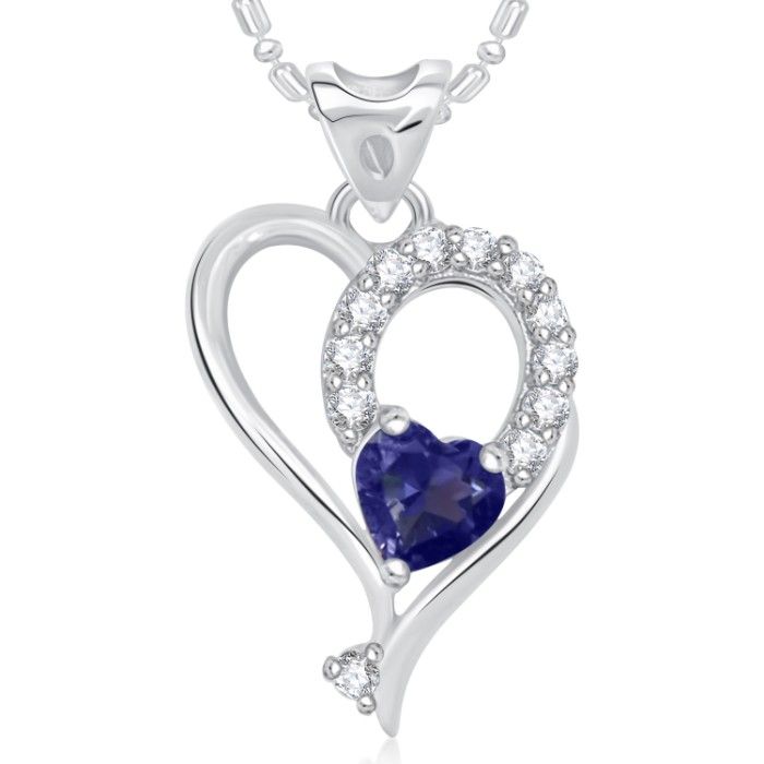 Buy Srikara Alloy Rhodium Plated CZ/AD Exclusive Heart Valentine Fashion Jewelry Pendant - SKP1759R - Purplle