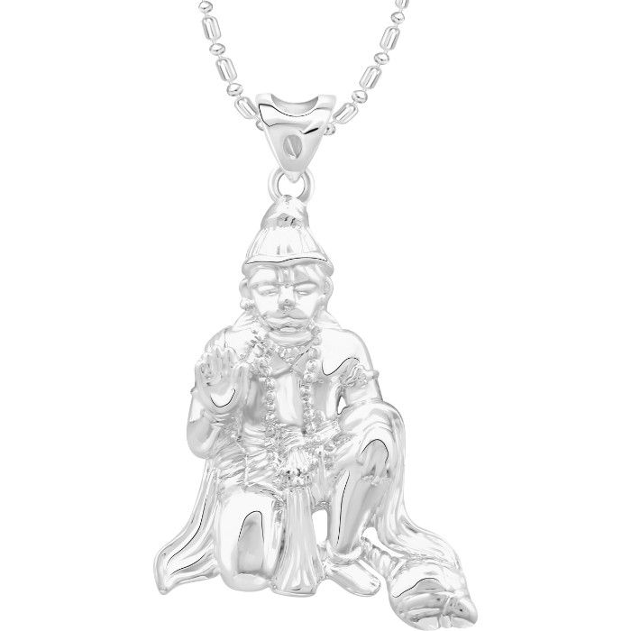 Buy Srikara Alloy Rhodium Plated CZ / AD Hanuman Fashion Jewelry Pendant with Chain - SKP2690R - Purplle