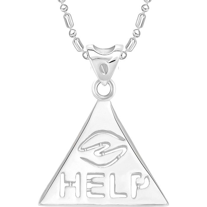 Buy Srikara Alloy Rhodium Plated CZ/AD Beinng Humann Help Fashion Jewelry Pendant - SKP2233R - Purplle