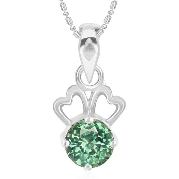 Buy Srikara Alloy CZ / AD Couple Heart Green Fashion Jewellery Pendant with Chain - SKP2902R - Purplle