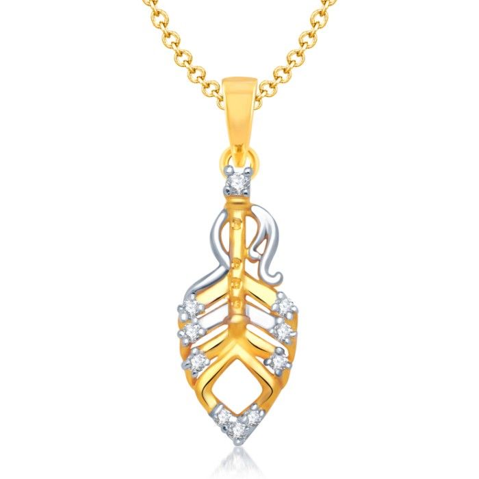 Buy Srikara Alloy Gold Plated CZ / AD Fashion Jewellery Pendant with Chain - SKP1135G - Purplle