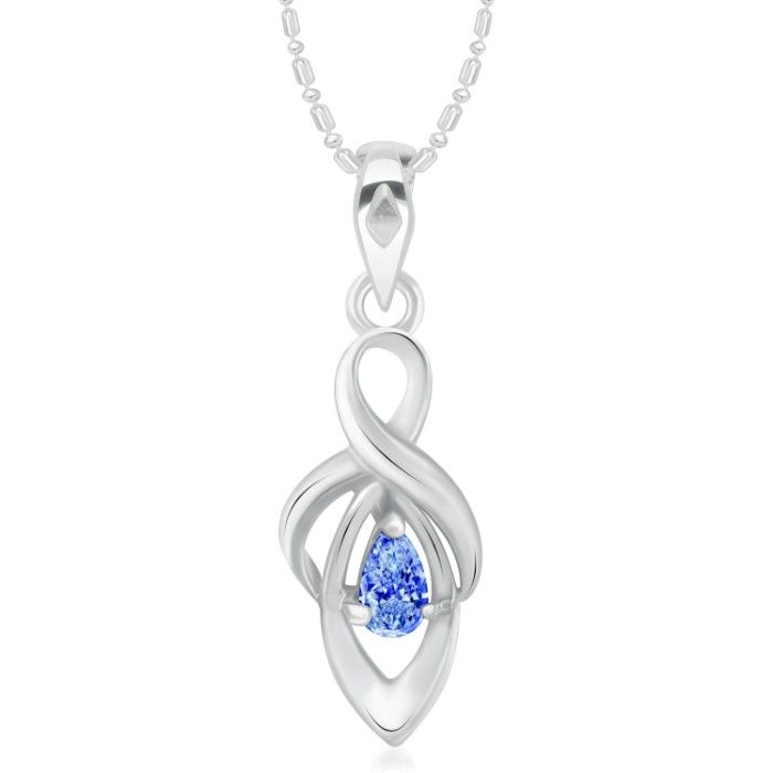 Buy Srikara Alloy Rhodium Plated Infinite Blue Solitaire Fashion Jewelry Pendant - SKP3018R - Purplle