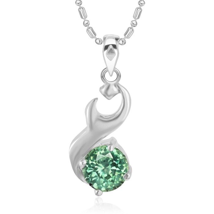 Buy Srikara Alloy CZ/AD Unique Drop Green Solitaire Fashion Jewellery Pendant Chain - SKP2913R - Purplle