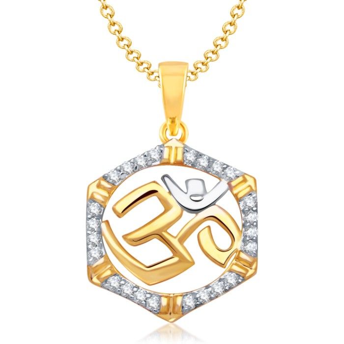 Buy Srikara Alloy Gold Plated CZ / AD Fashion Jewellery Pendant with Chain - SKP1120G - Purplle