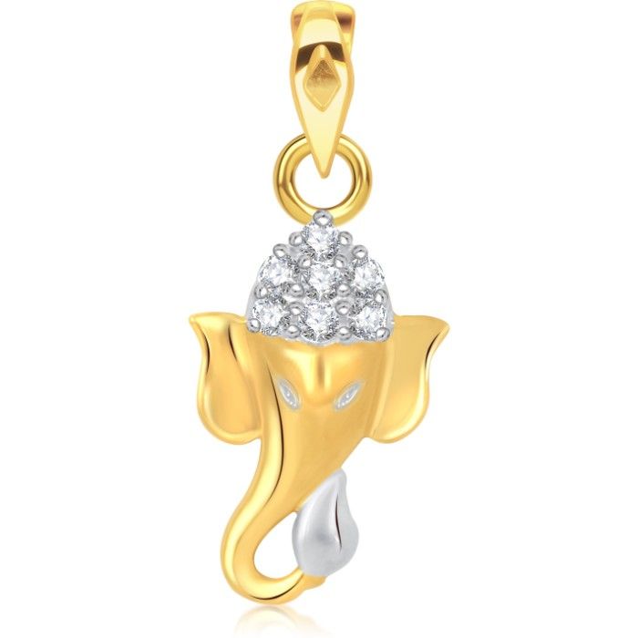 Buy Srikara Alloy Gold Plated CZ / AD Siddhidhata Fashion Jewelry Pendant with Chain - SKP1599G - Purplle