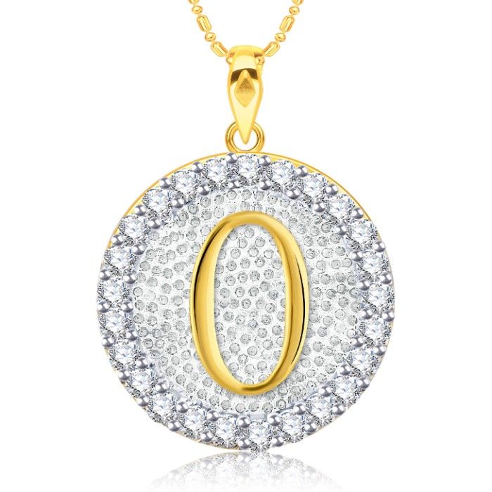 Buy Srikara Alloy Gold Plated CZ/AD Initial Letter O Fashion Jewellery Pendant Chain - SKP2197G - Purplle