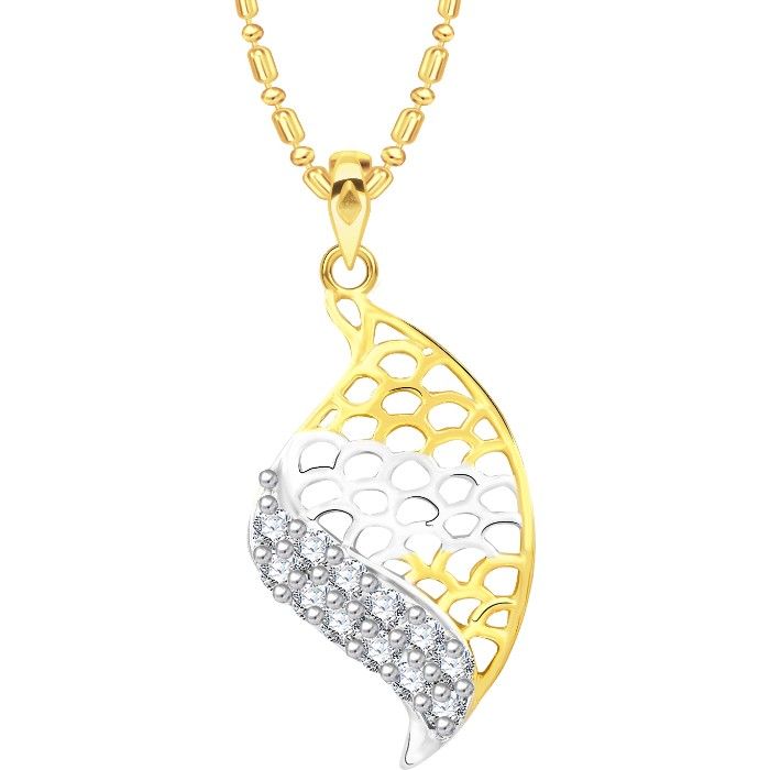 Buy Srikara Alloy Gold Plated CZ / AD Wonderful Fashion Jewellery Pendant with Chain - SKP2590G - Purplle