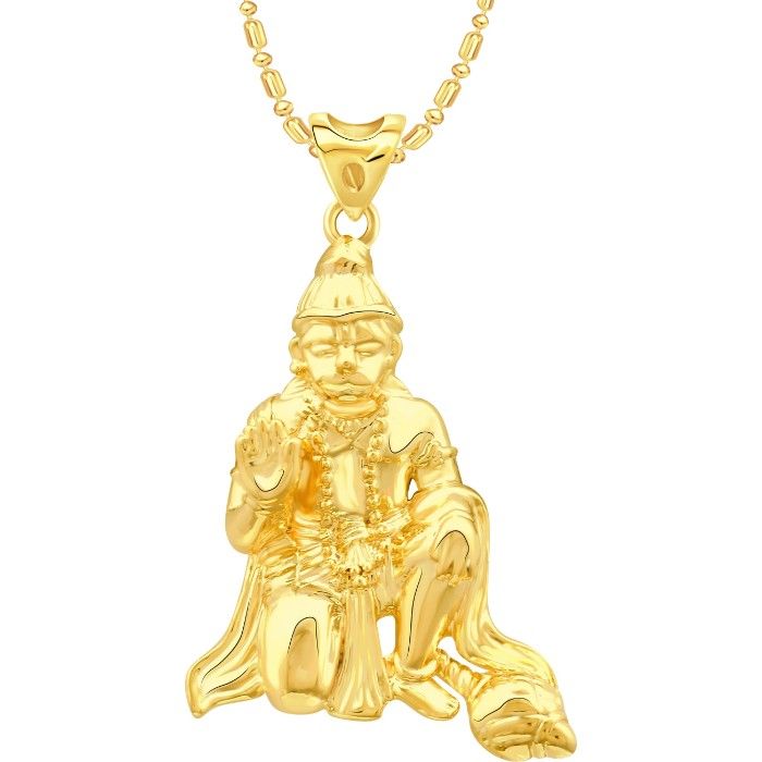 Buy Srikara Alloy Gold Plated CZ / AD Hanuman Fashion Jewellery Pendant with Chain - SKP2682G - Purplle