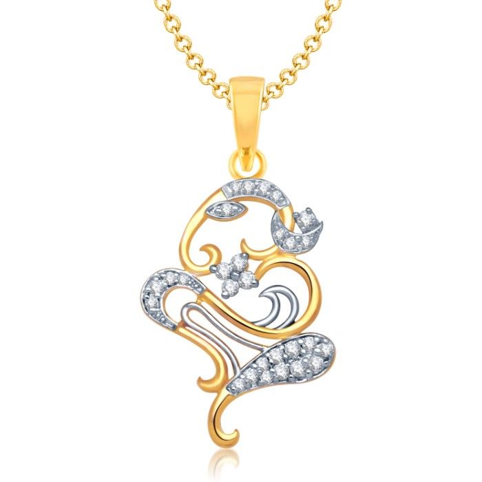 Buy Srikara Alloy Gold Plated CZ / AD Fashion Jewellery Pendant with Chain - SKP1124G - Purplle