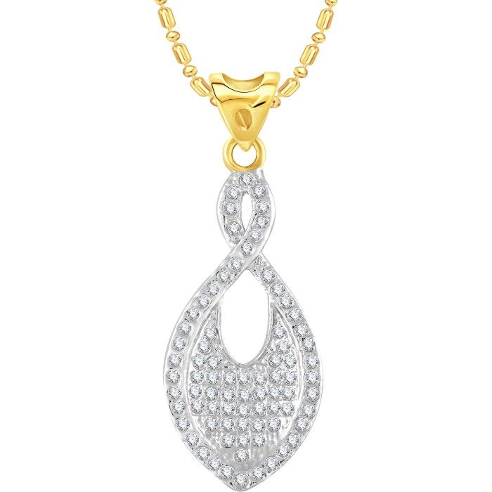 Buy Srikara Alloy Gold Plated CZ / AD Fish Shape Fashion Jewelry Pendant with Chain - SKP2705G - Purplle