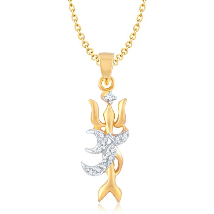 Buy Srikara Alloy Gold Plated CZ / AD Fashion Jewellery Pendant with Chain - SKP1031G - Purplle