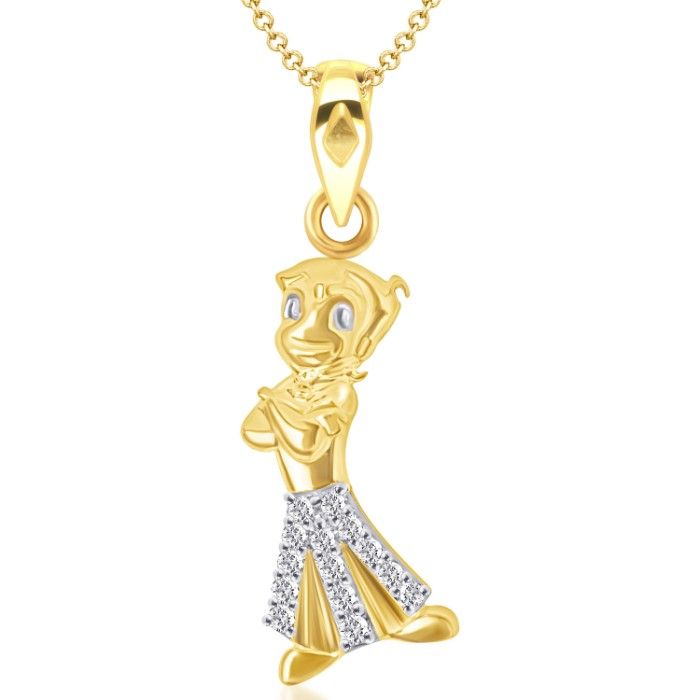 Buy Srikara Alloy Gold Plated CZ / AD Chota Bheem Fashion Jewelry Pendant with Chain - SKP1263GA - Purplle