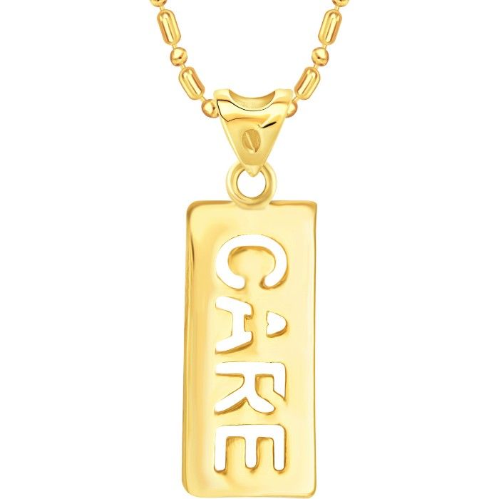 Buy Srikara Alloy Gold Plated CZ/AD Beinng Humann Care Fashion Jewelry Pendant Chain - SKP2224G - Purplle