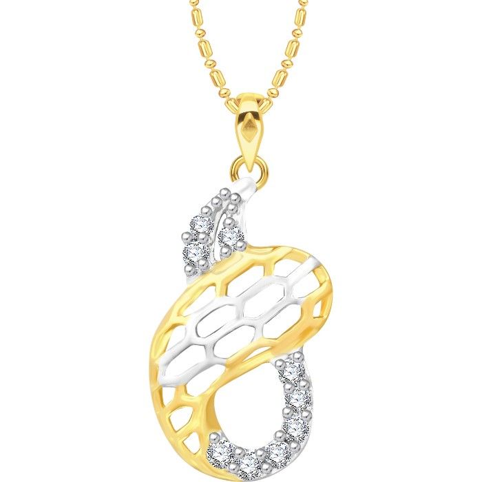 Buy Srikara Alloy Gold Plated CZ / AD Pleasing Fashion Jewellery Pendant with Chain - SKP2574G - Purplle