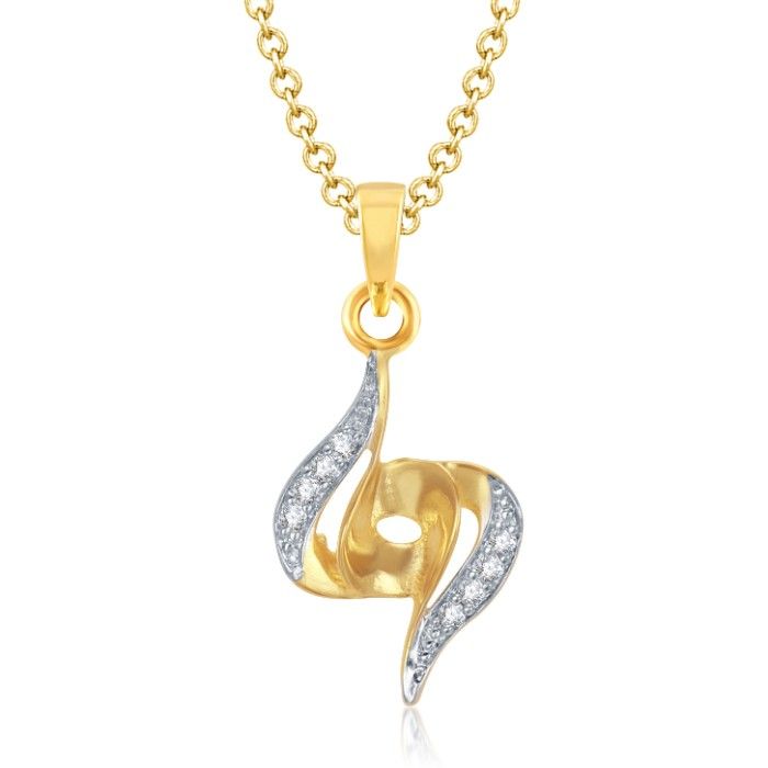 Buy Srikara Alloy Gold Plated CZ / AD Amazing Fashion Jewelry Pendant with Chain - SKP1072G - Purplle
