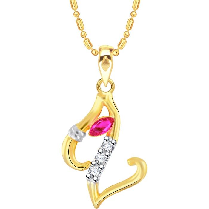 Buy Srikara Alloy Gold Plated CZ/AD Initial Letter Z Ganesh Fashion Jewelry Pendant - SKP2261G - Purplle