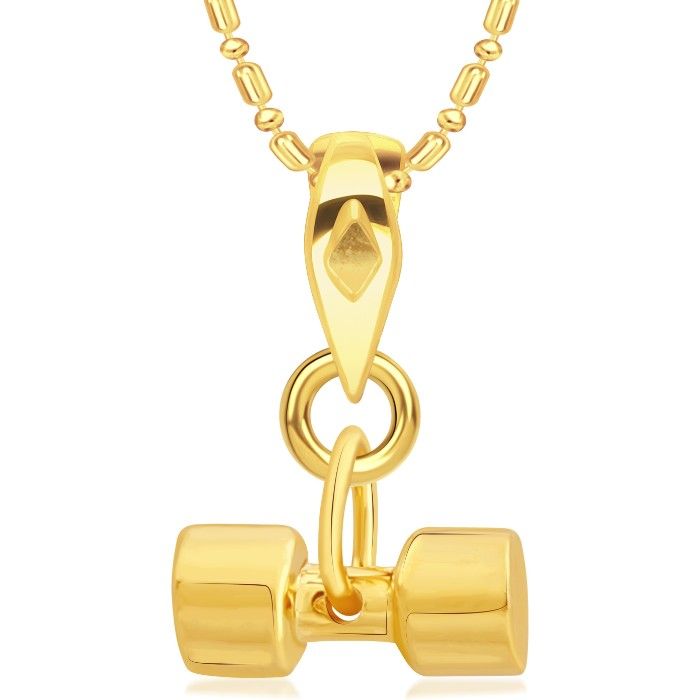 Buy Srikara Alloy Gold Plated CZ/AD Sports n Fitness Dumbell Fashion Jewelry Pendant - SKP2152G - Purplle