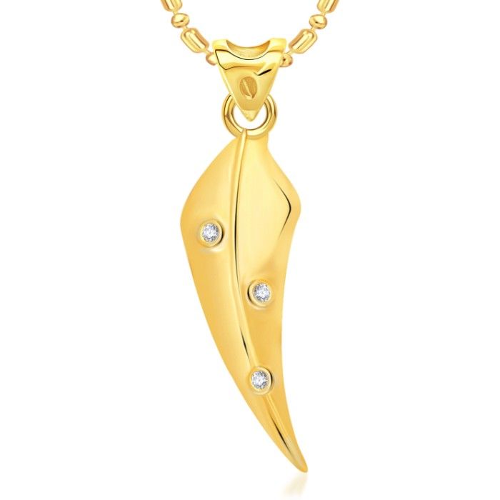 Buy Srikara Alloy Gold Plated CZ / AD Simple Fashion Jewellery Pendant with Chain - SKP2330G - Purplle