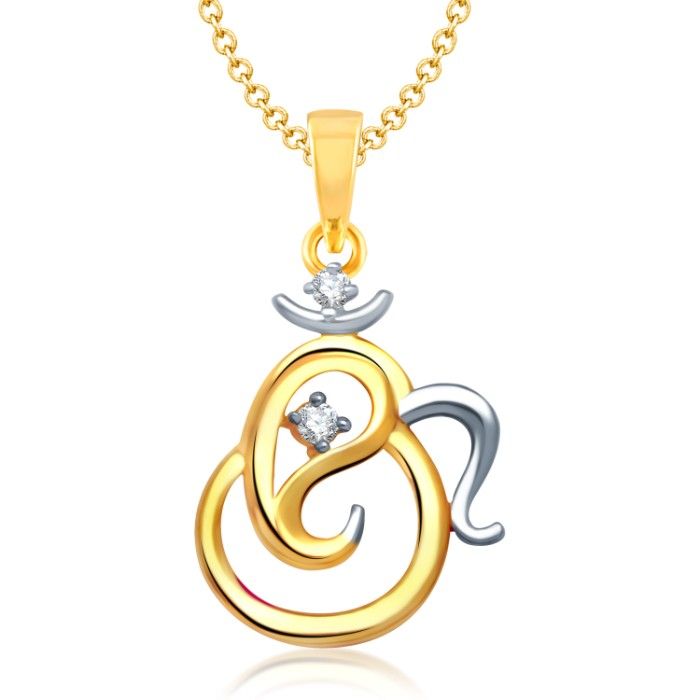 Buy Srikara Alloy Gold Plated CZ / AD Fashion Jewellery Pendant with Chain - SKP1123G - Purplle
