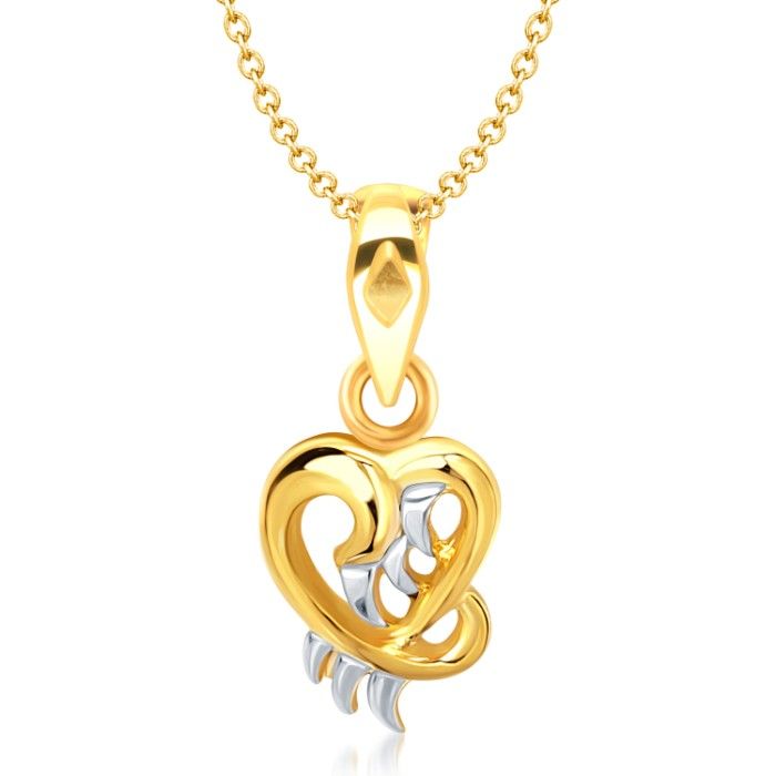 Buy Srikara Alloy Gold Plated CZ Angelic Heart Shape Fashion Jewelry Pendant Chain - SKP1285G - Purplle