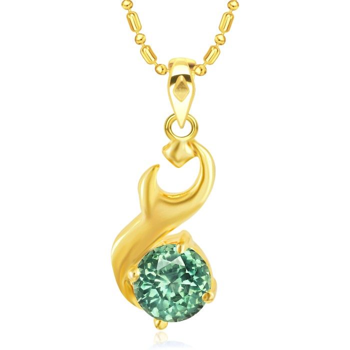 Buy Srikara Alloy Unique Drop Green Solitaire Fashion Jewellery Pendant with Chain - SKP2888G - Purplle