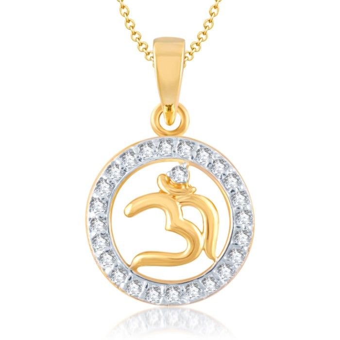 Buy Srikara Alloy Gold Plated CZ / AD Fashion Jewellery Pendant with Chain - SKP1002G - Purplle