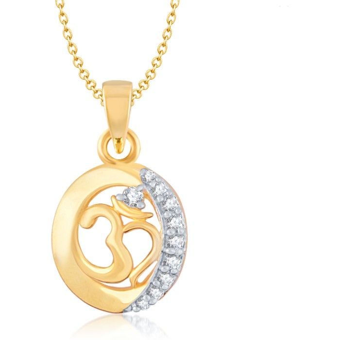 Buy Srikara Alloy Gold Plated CZ / AD Fashion Jewellery Pendant with Chain - SKP1003G - Purplle