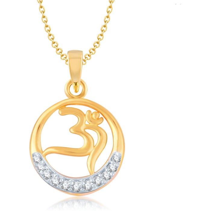 Buy Srikara Alloy Gold Plated CZ / AD Fashion Jewellery Pendant with Chain - SKP1016G - Purplle