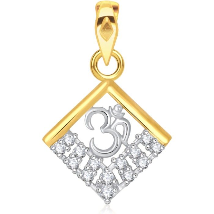 Buy Srikara Alloy Gold Plated CZ / AD Om Fashion Jewellery Pendant with Chain - SKP1605G - Purplle