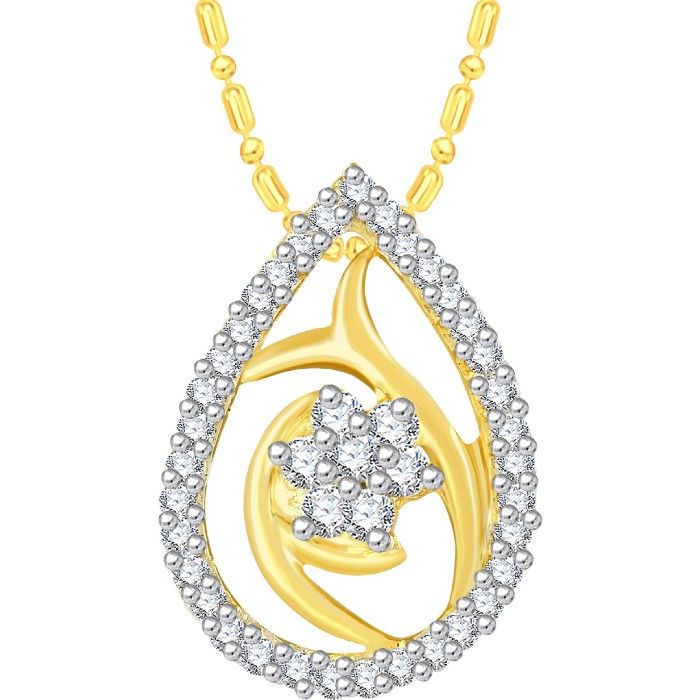 Buy Srikara Alloy Gold Plated CZ / AD Charming Fashion Jewellery Pendant with Chain - SKP2666G - Purplle