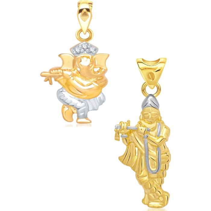 Buy Srikara Alloy Gold Plated CZ / AD Fashion Jewellery Pendant Set with Chain - SKCOMBO1272G - Purplle