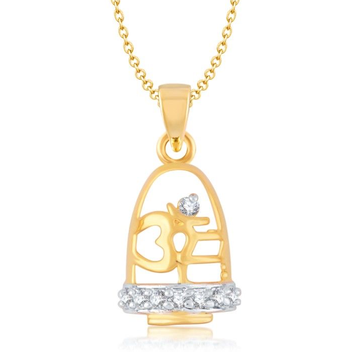 Buy Srikara Alloy Gold Plated CZ / AD Fashion Jewellery Pendant with Chain - SKP1013G - Purplle