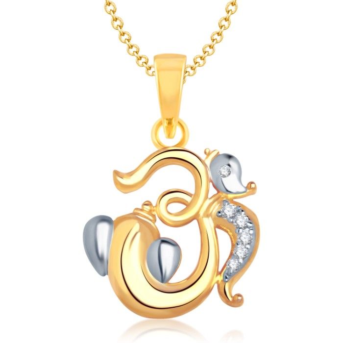 Buy Srikara Alloy Gold Plated CZ / AD Fashion Jewellery Pendant with Chain - SKP1126G - Purplle