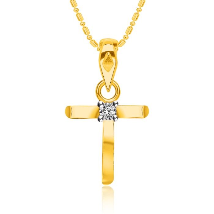 Buy Srikara Alloy Brass Gold Plated CZ Initial "T" Alphabet Fashion Jewelry Pendant - SKP2821G - Purplle
