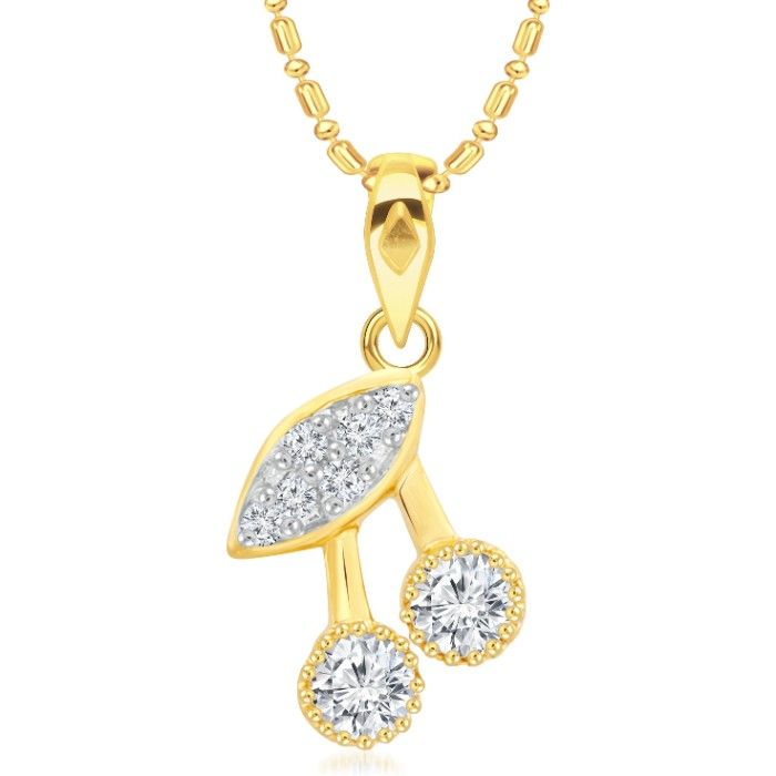 Buy Srikara Alloy Gold Plated Tortoise CZ/AD Studded Fashion Jewelry Pendant Chain - SKP2930G - Purplle
