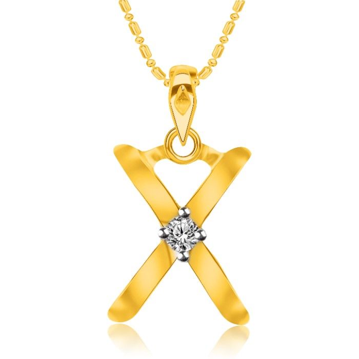 Buy Srikara Alloy Brass Gold Plated CZ Initial "X" Alphabet Fashion Jewelry Pendant - SKP2825G - Purplle