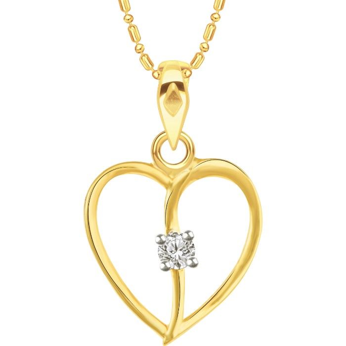 Buy Srikara Alloy Brass Gold Plated CZ / AD Fashion Jewellery Pendant with Chain - SKP2839G - Purplle