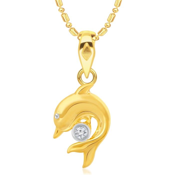 Buy Srikara Alloy Gold Plated Dolphin CZ/AD Studded Fashion Jewelry Pendant Chain - SKP2929G - Purplle
