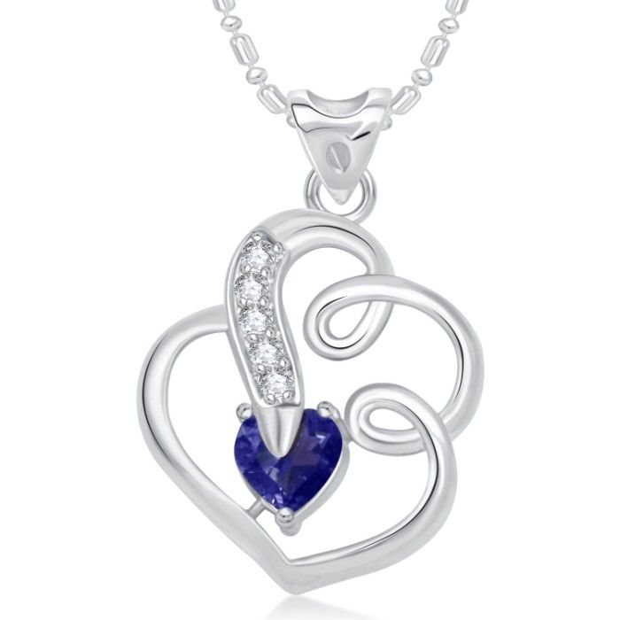 Buy Srikara Alloy Rhodium Plated AD Splendid Heart Valentine Fashion Jewelry Pendant - SKP1729R - Purplle