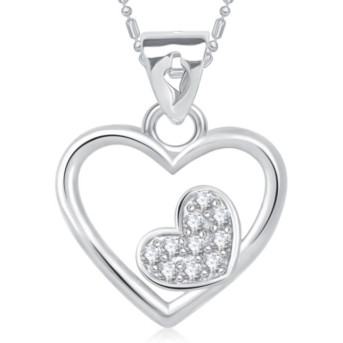 Buy Srikara Alloy Beauteous Double Heart Valentine Fashion Jewellery Pendant Chain - SKP1666R - Purplle