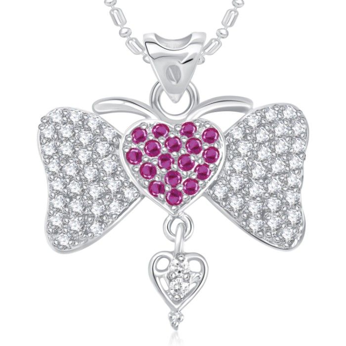 Buy Srikara Alloy Rhodium Plated CZ/AD Excellent Butterfly Fashion Jewelry Pendant - SKP1793R - Purplle